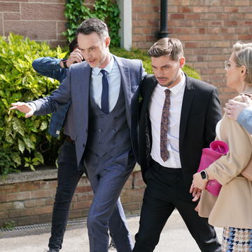 james nightingale, ste hay, cindy cunningham and tom cunningham in hollyoaks
