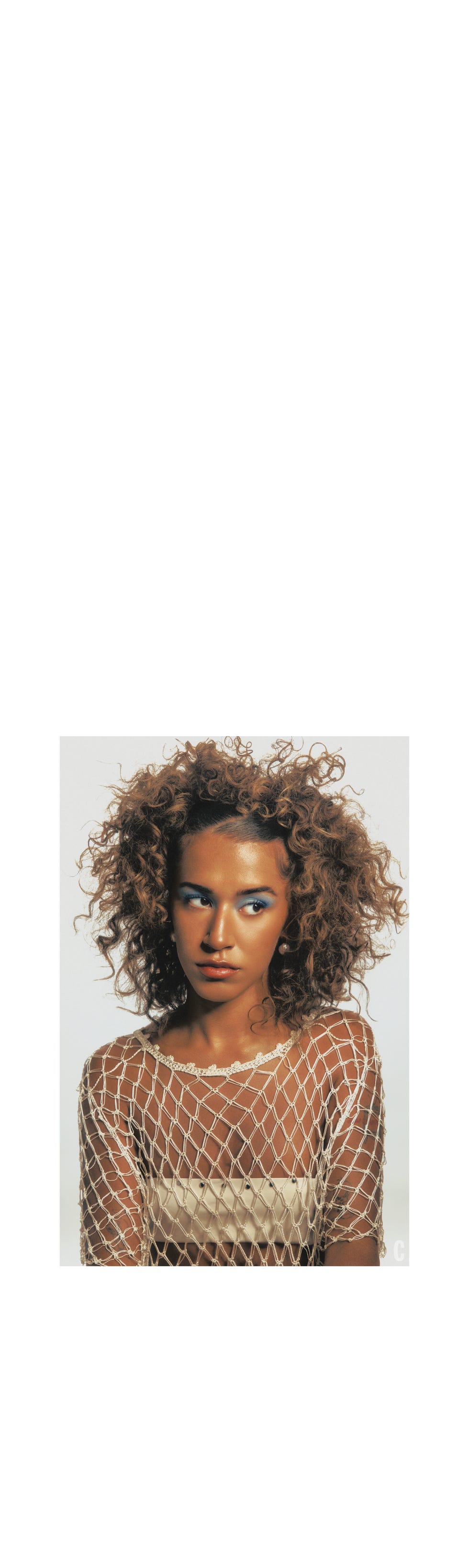 woman with curly hair