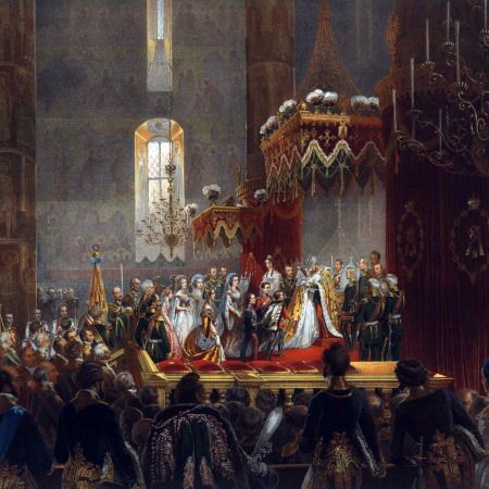 Homage from the Imperial Family to Tsar Alexander II, Moscow, 1856. Artist: Mihály Zichy