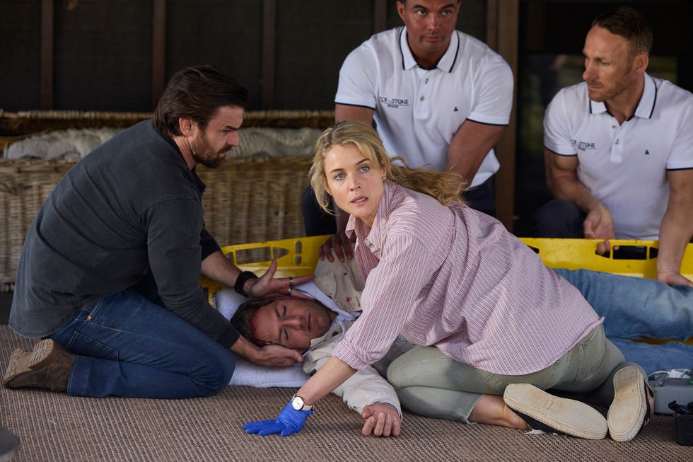 EMBARGO 03/03/2025 Bree Cameron rushes in to operate on Tim Russell in Home and Away embargo 03032025 bree cameron rushes in to operate on tim russell in home and away