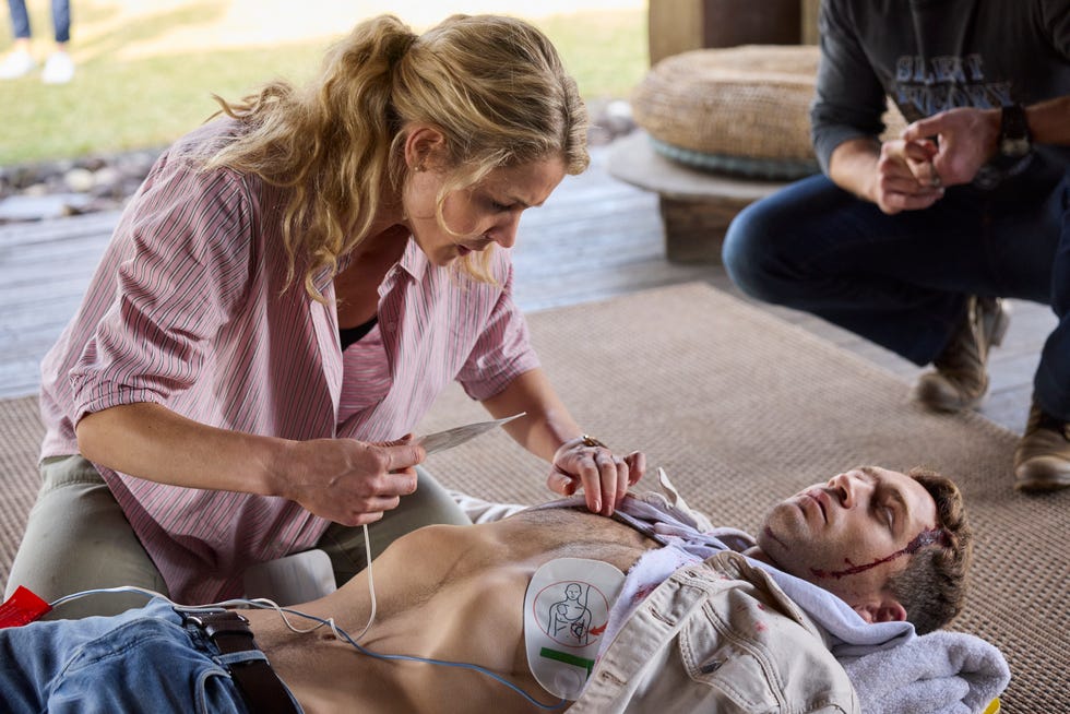 EMBARGO 03/03/2025 Bree Cameron rushes in to operate on Tim Russell in Home and Away embargo 03032025 bree cameron rushes in to operate on tim russell in home and away