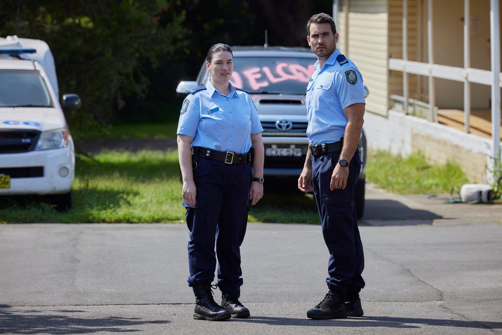 EMBARGO 19/08/2024 Constable Devlin and Cash Newman in Home and Away embargo 19082024 constable devlin and cash newman in home and away