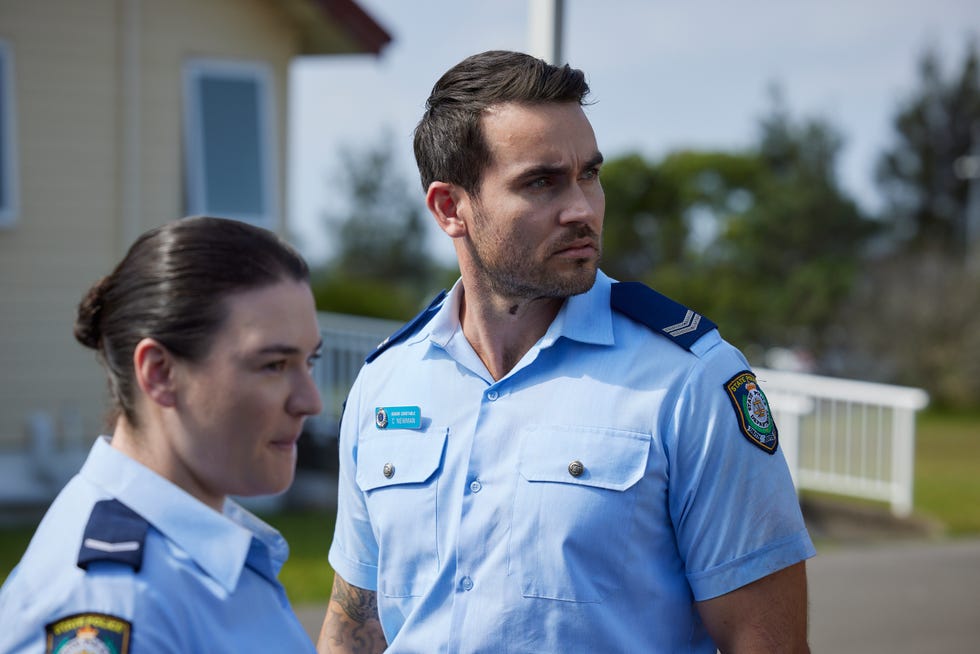 EMBARGO 19/08/2024 Constable Devlin and Cash Newman in Home and Away embargo 19082024 constable devlin and cash newman in home and away