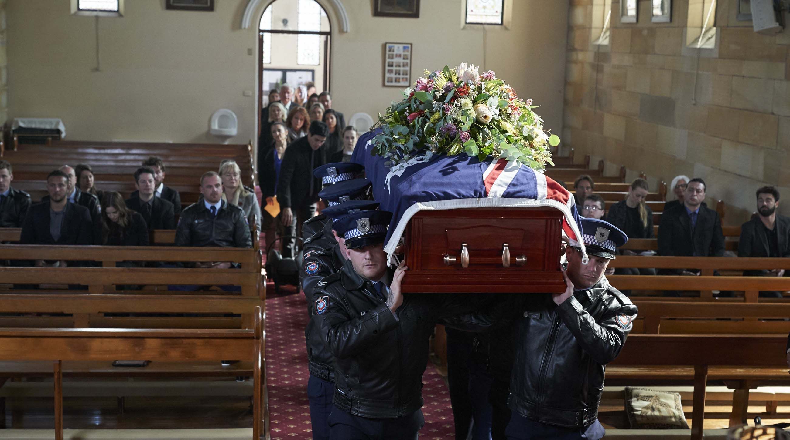 Home and Away spoilers - Robbo Shaw's funeral in 30 pictures