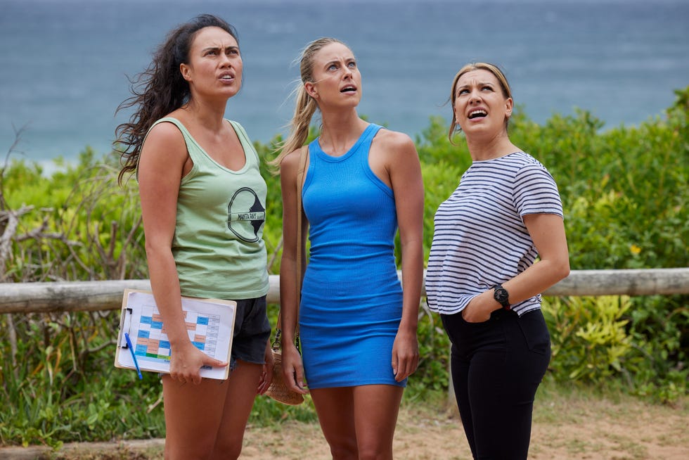 kirby aramoana, felicity newman and eden fowler in home and away