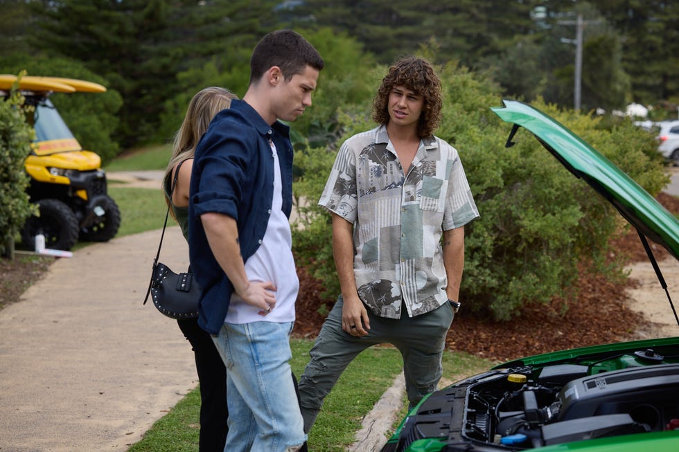 lacey miller, gage reynolds and theo poulos in home and away