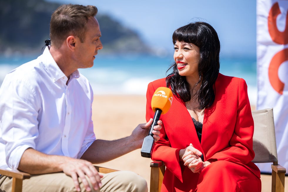 stevie marlow is interviewed by sunrise in home and away