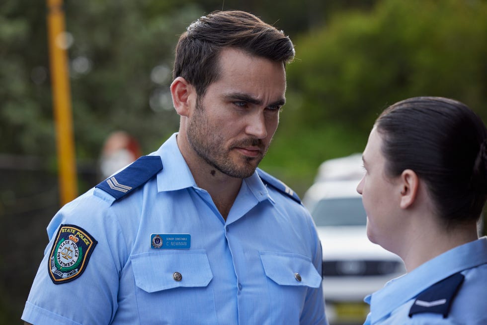 Cash Newman and Constable Devlin in Home and Away cash newman and constable devlin in home and away
