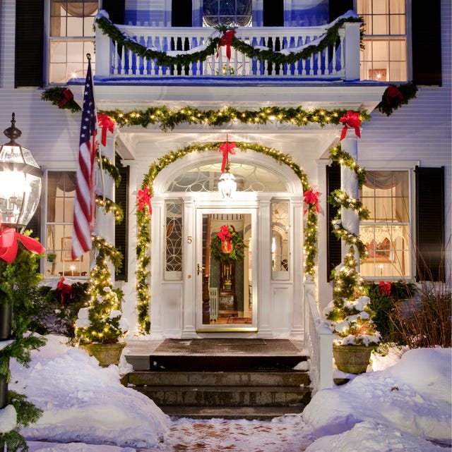 home entrance in snow