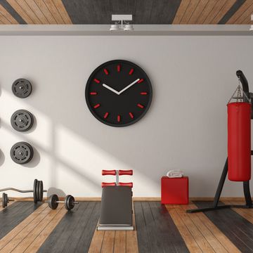 Home gym with sport equipment