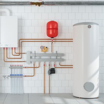 home interior with boiler system in basement