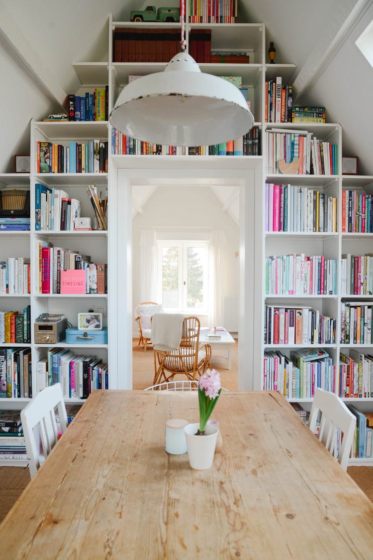 home library ideas high ceiling