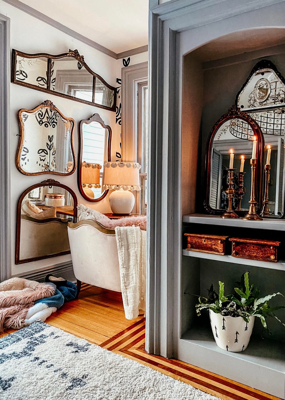 home library ideas mirror
