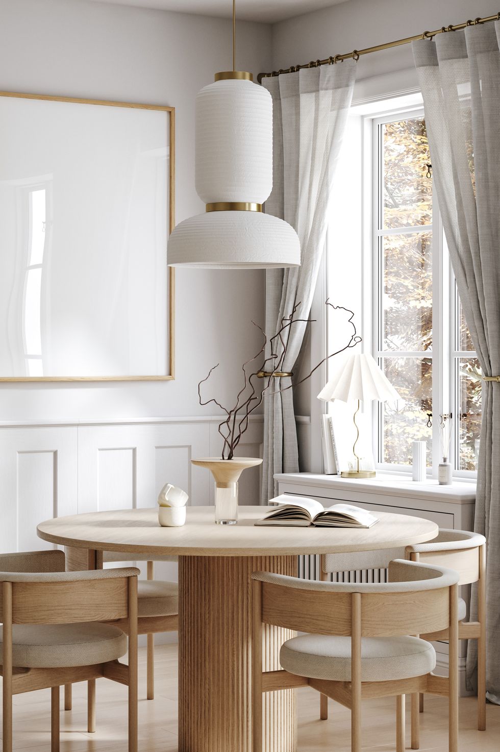 home mock up, cozy modern kitchen interior background