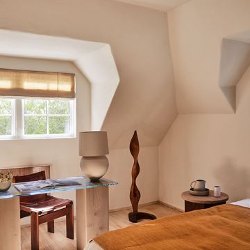minimalist contemporary bedroom home office