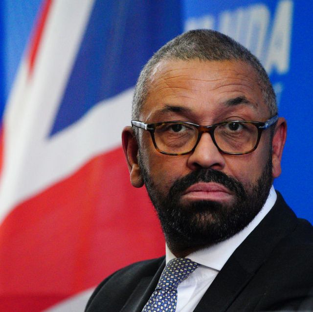 british home secretary james cleverly during a press conference