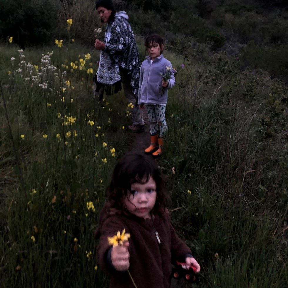 TOPANGA, CALIFORNIA TOPANGA CALIFORNI Het is prachtig om het eens rustig aan te doen en als gezin zoveel tijd met elkaar door te brengen maar we worden er soms ook gek van zegt Ivan Kashinsky die samen met zijn vrouw fotografe Karla Gachet vele uren met hun jonge kinderen doorbrengen Onze redding is de natuur We maken elke dag een lange avondwandeling en het pad lijkt onze geest te genezen Een andere vorm van therapie is de fotografie Ik leg ons leven op mijn telefoon vast terwijl we een onzekere toekomst tegemoet gaan