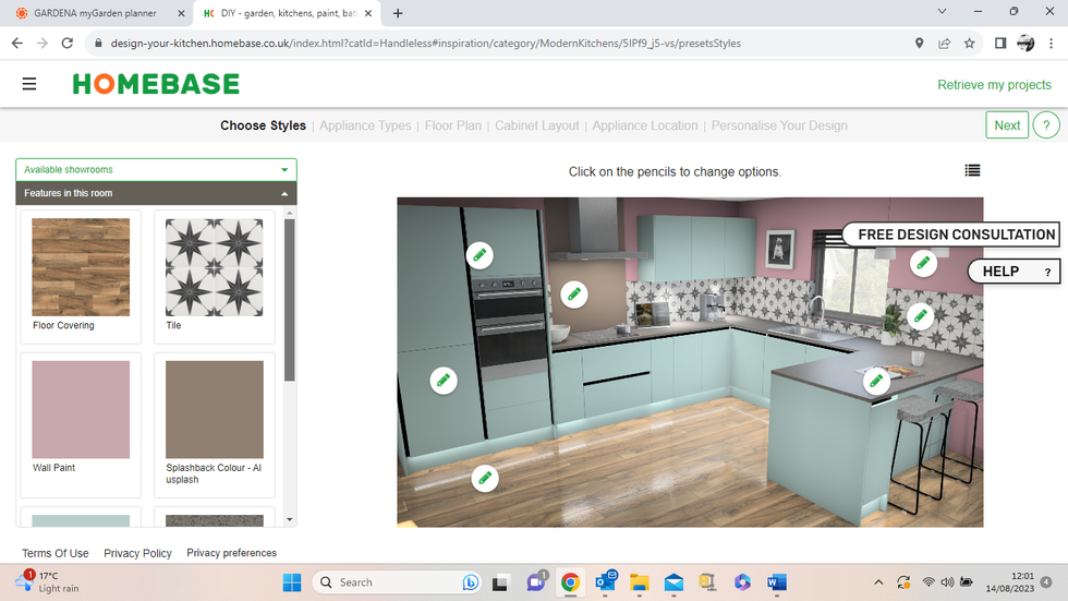 homebase interior design kitchen tool