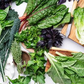 homegrown herbs and leaf vegetables, food ingredients, preparing food