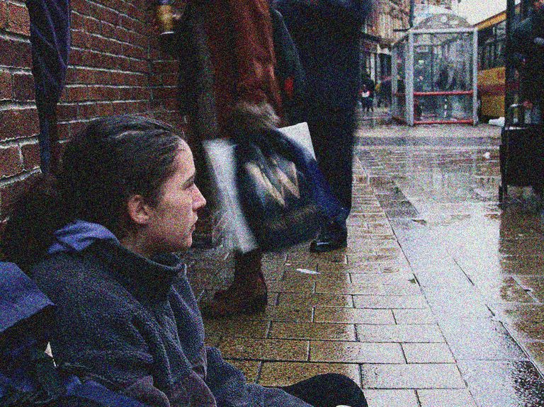 homeless woman uk street