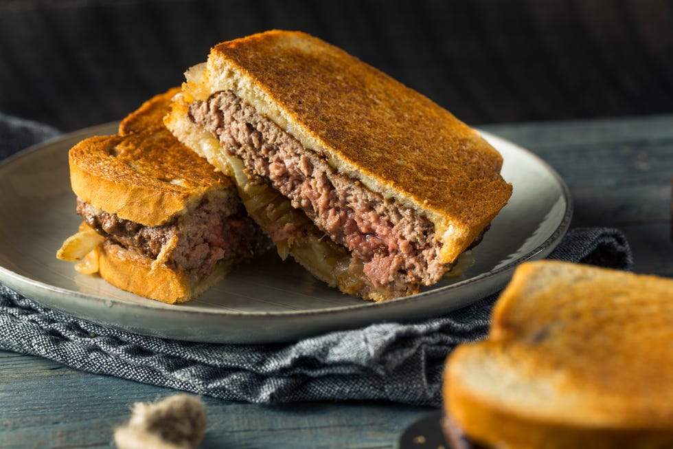 homemade cheesy patty melt sandwich