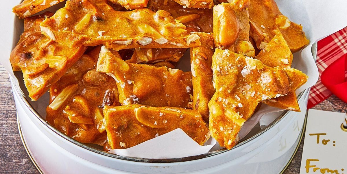 homemade christmas food gifts brittle in tin