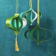 diy christmas ornaments, 3d green paper ornaments