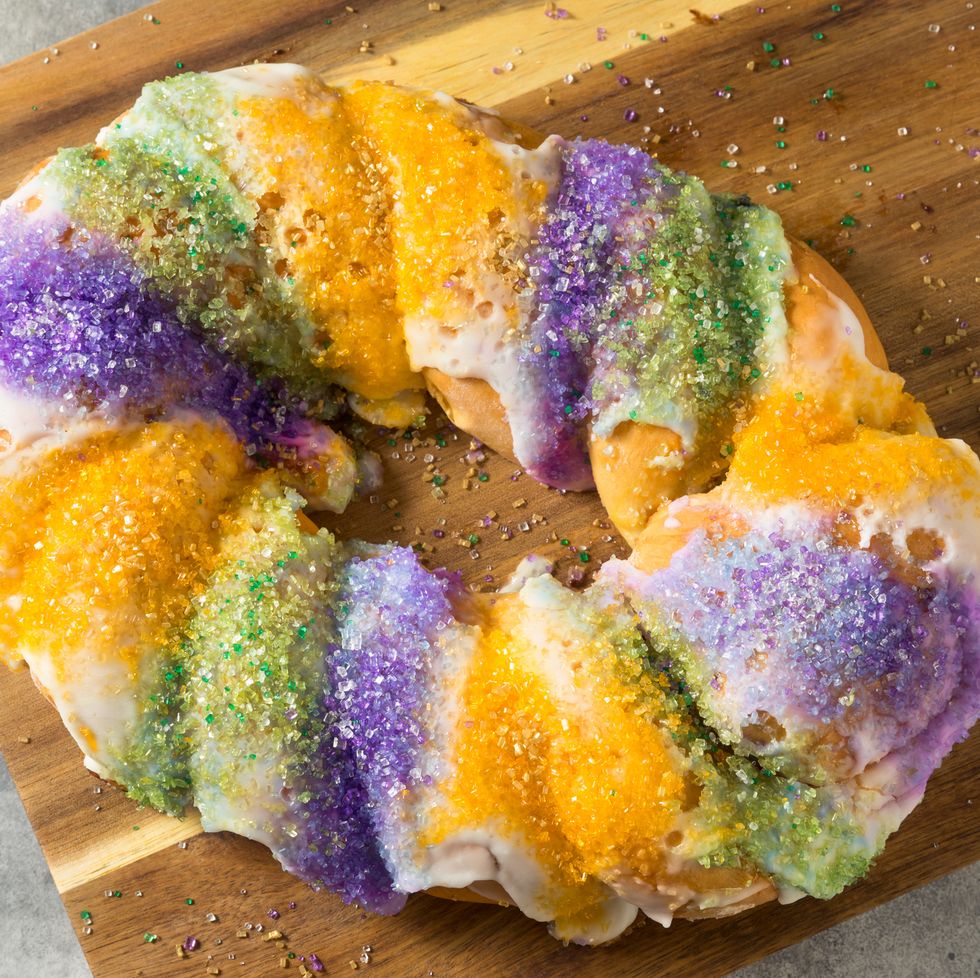 homemade colorful sweet king cake