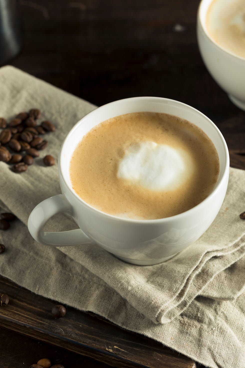 homemade flat white latte