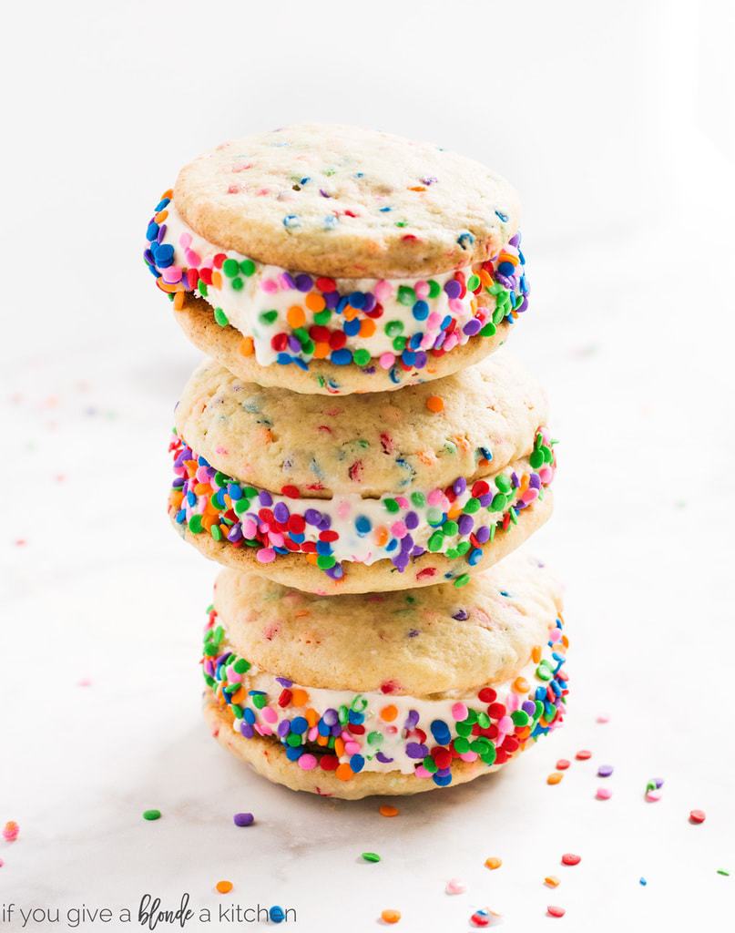 homemade ice cream sandwiches birthday cake