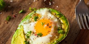 homemade organic egg baked in avocado what to eat after gym