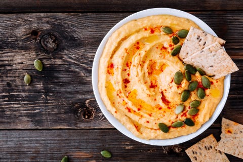 healthy snacks   hummus crackers