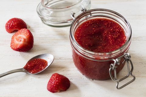 homemade strawberry jam with chia seeds