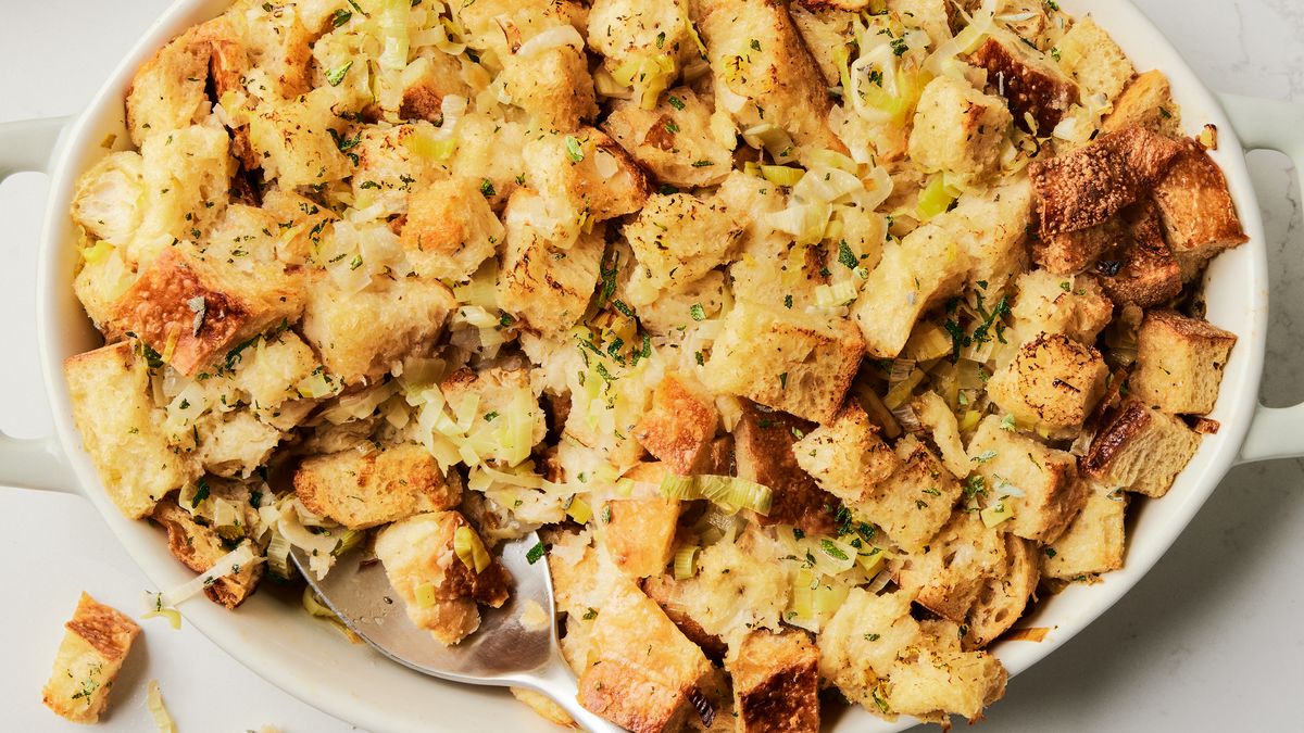 preview for This Homemade Stuffing Recipe Perfects The Thanksgiving Side