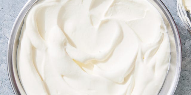 homemade whipped cream in a bowl