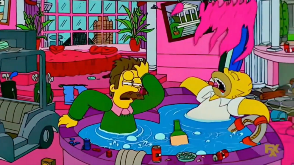 homer y flanders, de resaca en las vegas