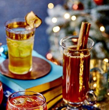 best christmas cocktail recipes honey and pear brandy old fashioned