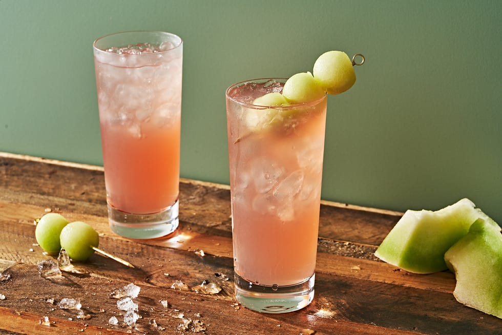 honey deuce cocktail with melon balls