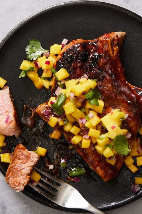 Honey-Glazed Pork Chops With Mango Salsa honey glazed pork chops with mango salsa
