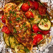 honey mustard chicken and vegetable foil packets