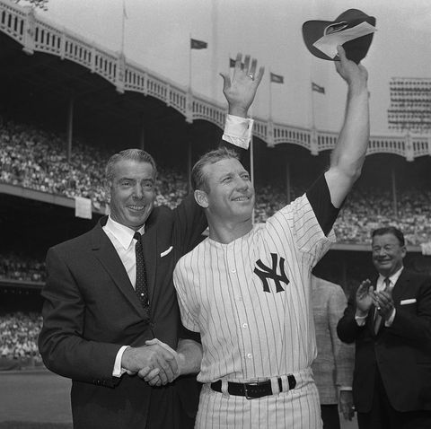 mickey mantle and joe dimaggio at hall of fame event