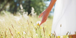 People in nature, Photograph, Grass, Yellow, Sunlight, Meadow, Grass family, Spring, Dress, Wildflower, 