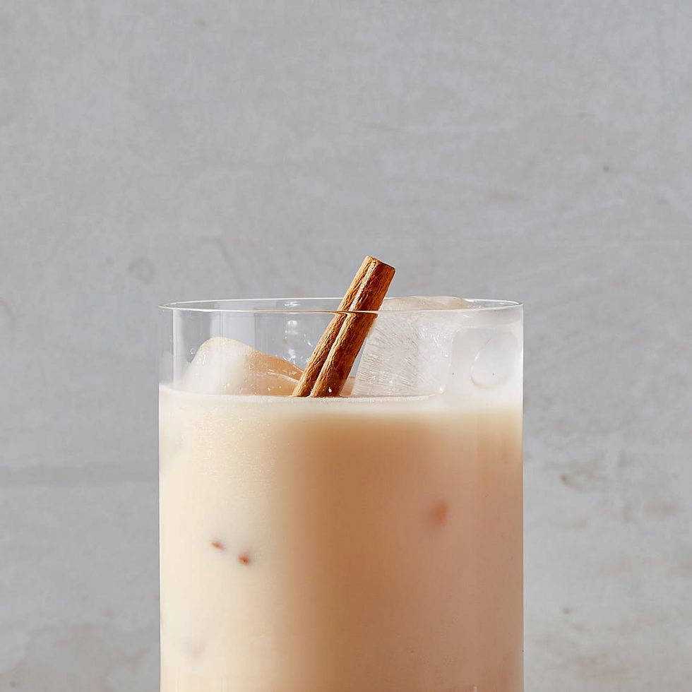 mexican horchata with a cinnamon stick