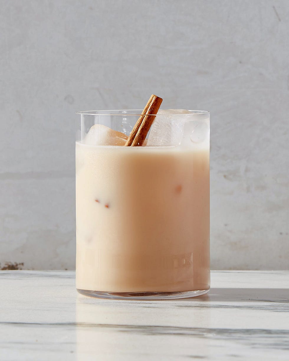 mexican horchata with a cinnamon stick