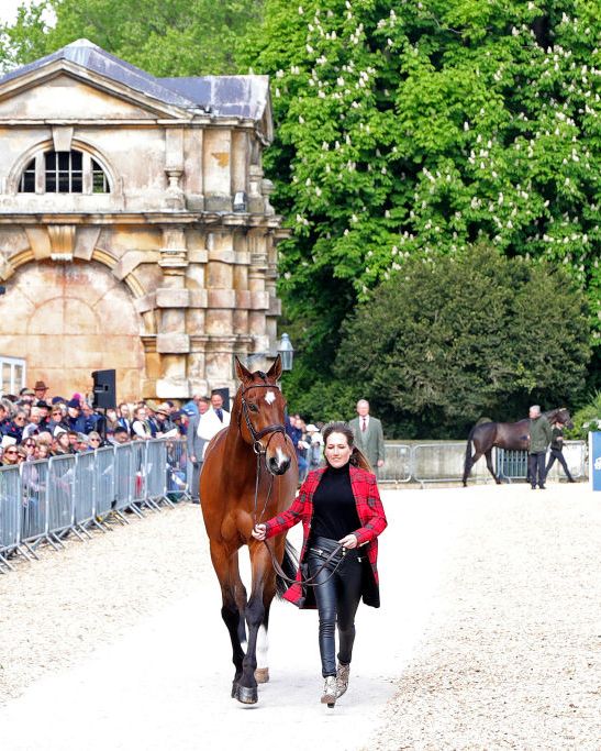 laura collett and london 52 are accepted at the second inspection during the show jumping event at badminton horse trials, badminton house, badminton on sunday 8th may 2022 photo by jon bromleymi newsnurphoto via getty images