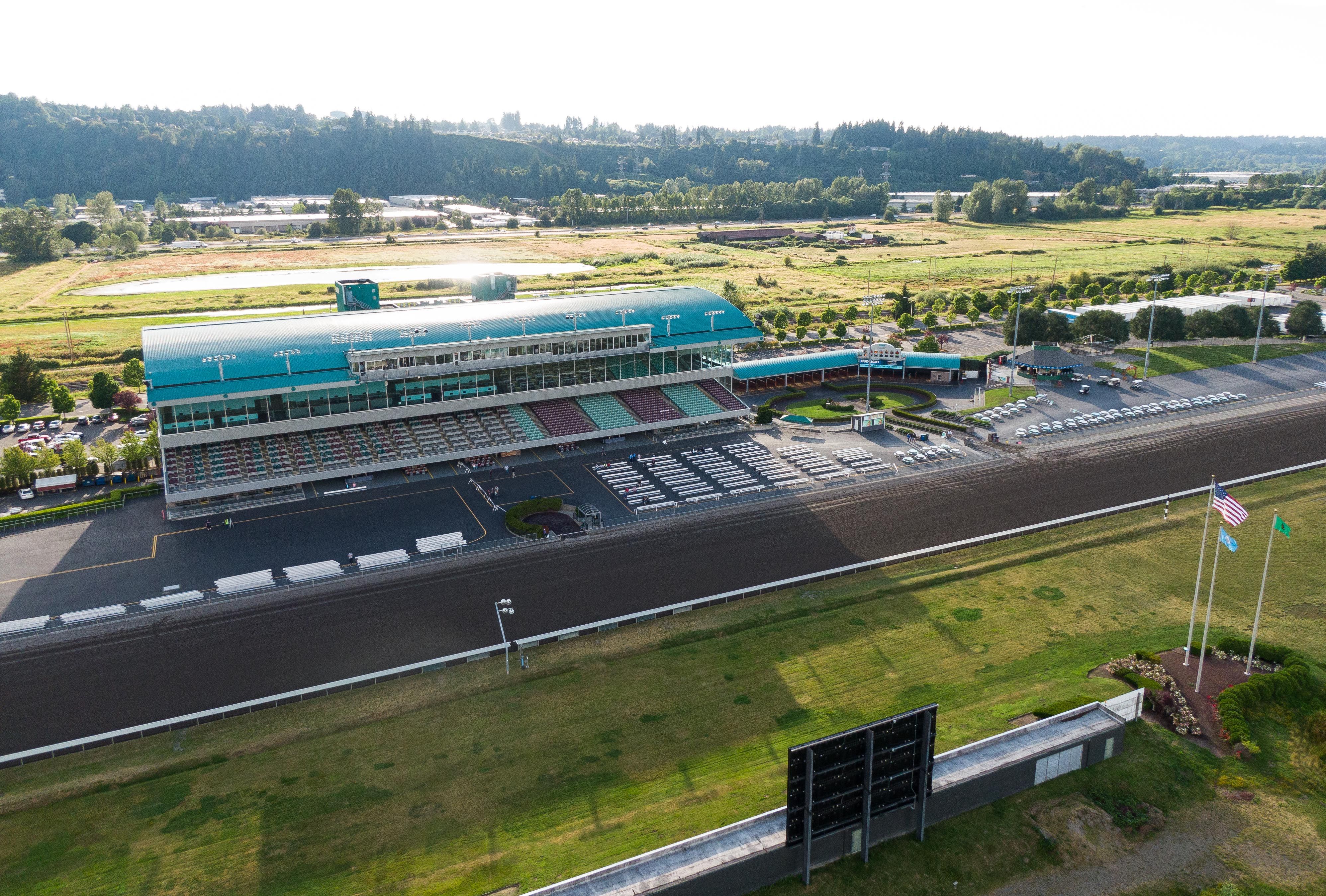 empty horse race track