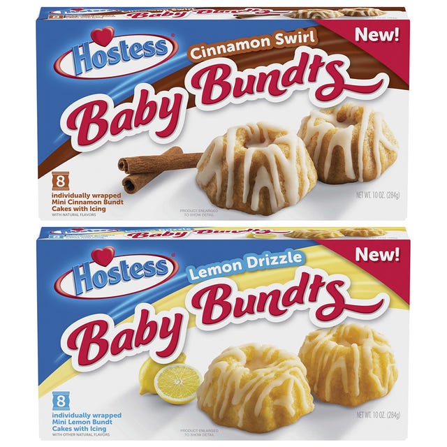 hostess baby bundts cinnamon swirl and lemon drizzle
