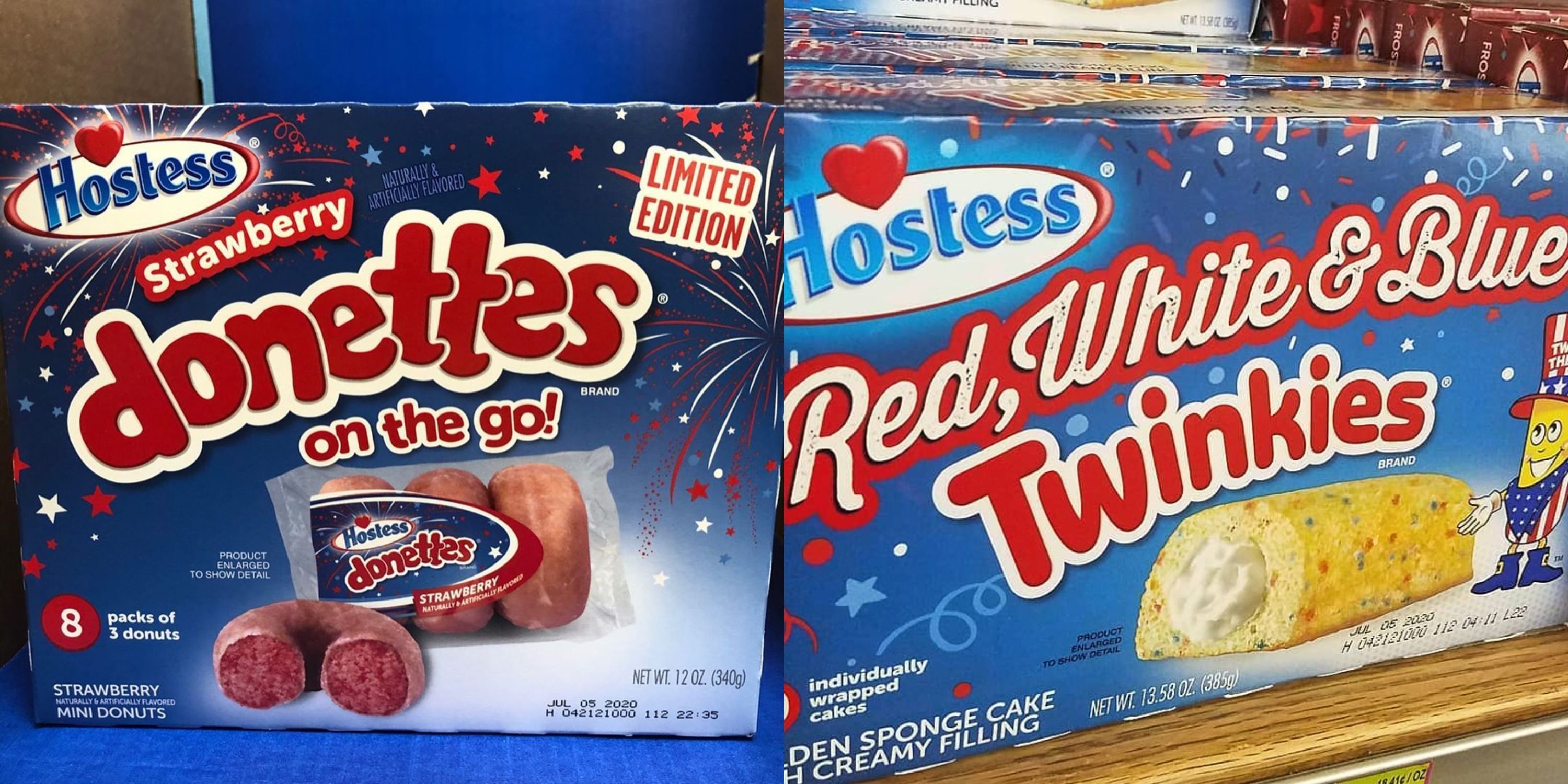 Hostess Dropped Red, White, And Blue Twinkies And Strawberry Donettes