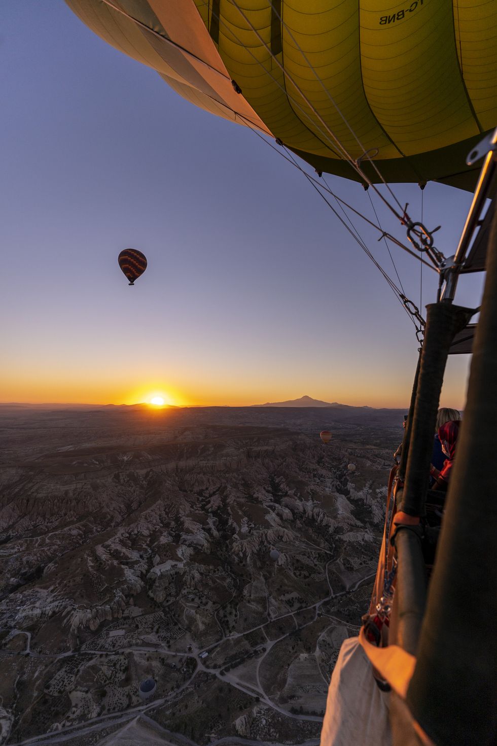 hot air balloon over the cappadocia, turkey, culture turism new 2023,