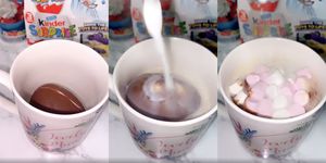hot chocolate bombs have never been easier than with this kinder egg hack